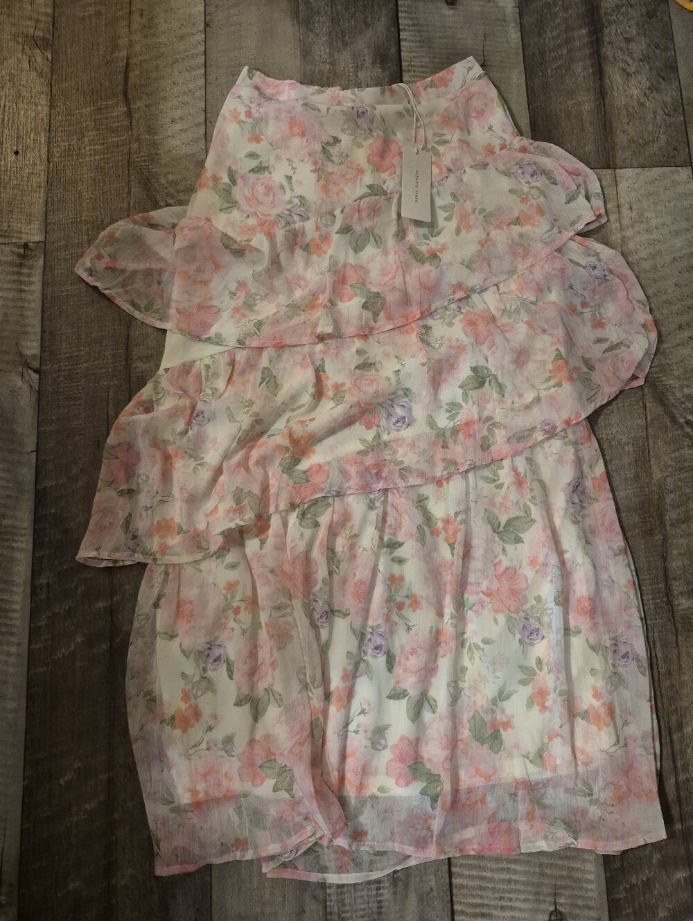 Altar'd State Maxi Skirt Floral Pink S NWT